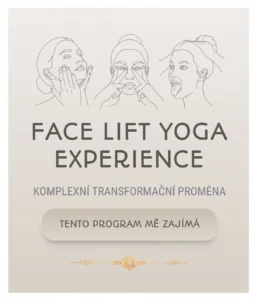 Martina Bajerová – Face Lift Yoga Experience. Ilustrace technik obličejové jógy pro omlazení tváře a komplexní transformaci.