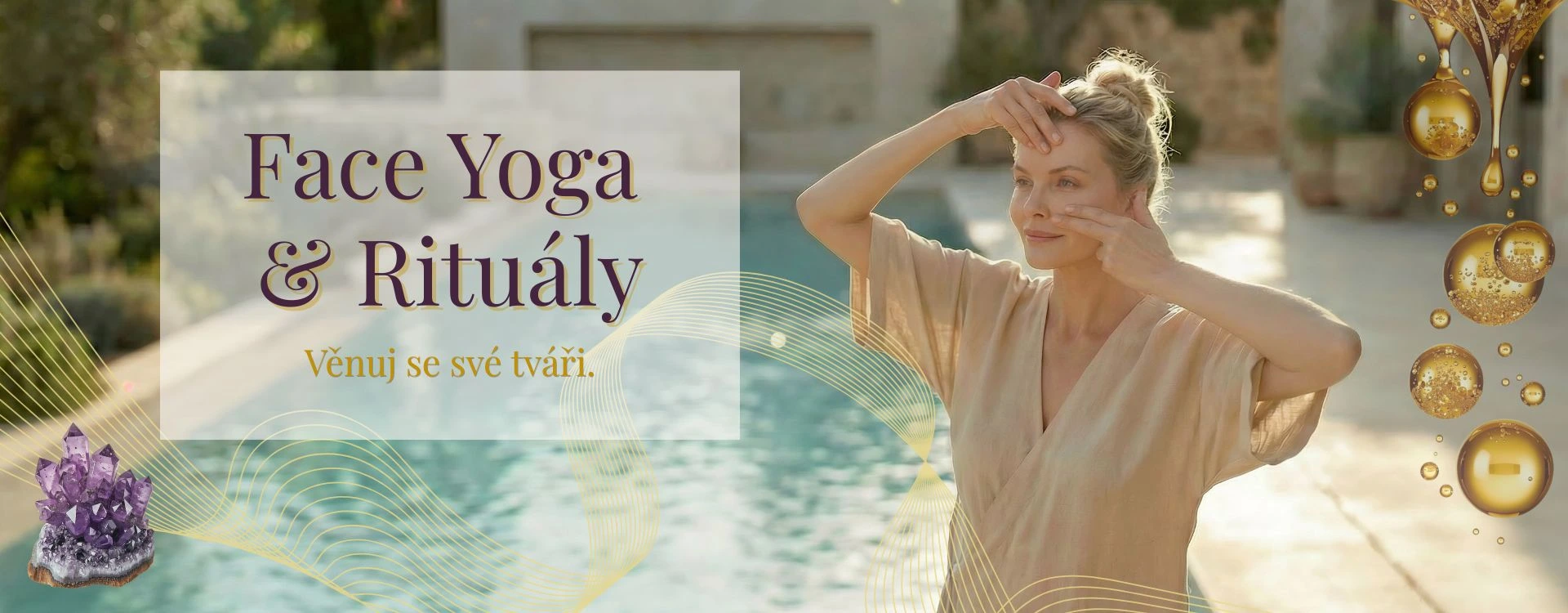 Martina Bajerová – Face Yoga & Rituály pro&nbsp;přirozené omlazení obličeje a&nbsp;zpevnění kontur.