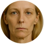 Ucelený portrét celého obličeje vytvořený pomocí umělé inteligence (AI) pro online program Facelift Yoga Experience od certifikované lektorky Martiny Bajerové.