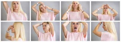 Sestava osmi technik obličejové jógy v podání certifikované lektorky Martiny Bajerové z jejího kurzu Facelift Yoga Experience.