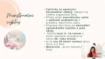Odborný výklad farmaceutky o&nbsp;průběhu a&nbsp;fázích menstruačního cyklu ženy v&nbsp;rámci vzdělávací části kurzu hormonální jógy.