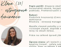 Praktická kazuistika v&nbsp;kurzu certifikované lektorky Martiny Bajerové: Řešení estrogenové dominance, vypadávání vlasů a&nbsp;premenstruačního syndromu pomocí ploštičníku a&nbsp;rhodiony.