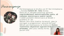 Odborný výklad farmaceutky o&nbsp;fázi perimenopauzy, nepravidelnosti cyklu a&nbsp;typických příznacích klimakteria v&nbsp;kurzu hormonální jógy.